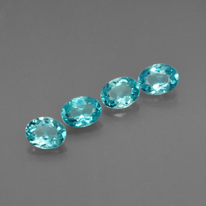 캐럿 천연 라이트 블루 아파타이트 보석, 타원형 컷, 6.6×5 mm, VVS-VS
