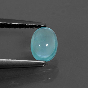 0.52캐럿 천연 라이트 블루 아파타이트, 타원형 컷, 5.8×4.3 mm, 투명한
