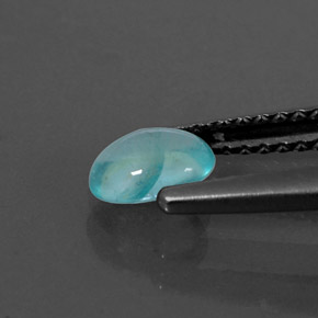 0.52캐럿 천연 라이트 블루 아파타이트, 타원형 컷, 5.8×4.3 mm, 투명한
