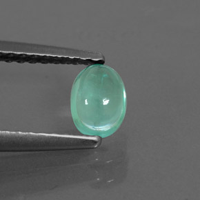 0.47캐럿 천연 라이트 그린 아파타이트, 타원형 컷, 5.4×3.9 mm, 투명한