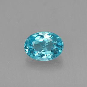 0.64캐럿 천연 라이트 블루 아파타이트, 타원형 컷, 6.5×4.8 mm, VVS-VS
