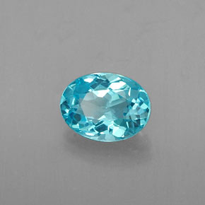 0.64캐럿 천연 라이트 블루 아파타이트, 타원형 컷, 6.5×4.8 mm, VVS-VS