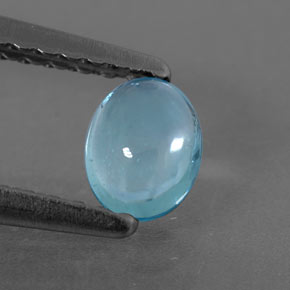 0.39캐럿 천연 라이트 블루 아파타이트, 타원형 컷, 5.1×4 mm, 투명한