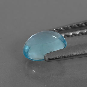 0.39캐럿 천연 라이트 블루 아파타이트, 타원형 컷, 5.1×4 mm, 투명한