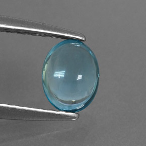 0.58캐럿 천연 라이트 블루 아파타이트, 타원형 컷, 5.9×4.6 mm, 투명한