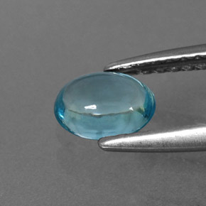 0.58캐럿 천연 라이트 블루 아파타이트, 타원형 컷, 5.9×4.6 mm, 투명한