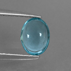 0.56캐럿 천연 라이트 블루 아파타이트, 타원형 컷, 6.2×4.8 mm, 투명한
