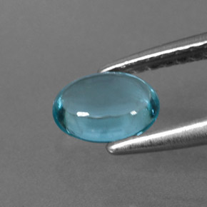 0.56캐럿 천연 라이트 블루 아파타이트, 타원형 컷, 6.2×4.8 mm, 투명한