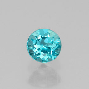 0.29캐럿 천연 라이트 블루 아파타이트, 라운드 컷, 3.95 mm, VVS-VS