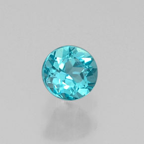 0.29캐럿 천연 라이트 블루 아파타이트, 라운드 컷, 3.95 mm, VVS-VS