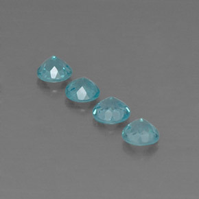 캐럿 천연 라이트 블루 아파타이트 보석, 라운드 컷, 4.13 mm, VVS-VS