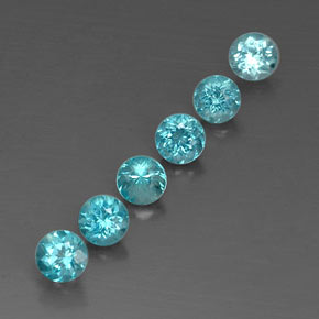캐럿 천연 라이트 블루 아파타이트 보석, 라운드 컷, 4.22 mm, VVS-VS