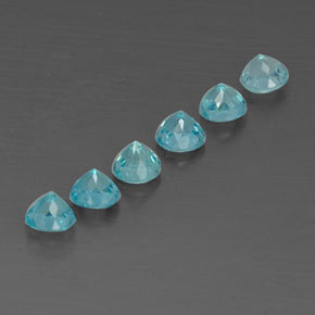 캐럿 천연 라이트 블루 아파타이트 보석, 라운드 컷, 4.22 mm, VVS-VS