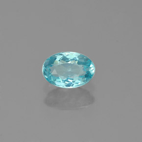 0.45캐럿 천연 라이트 블루 아파타이트, 타원형 컷, 5.7×3.9 mm, VVS-VS