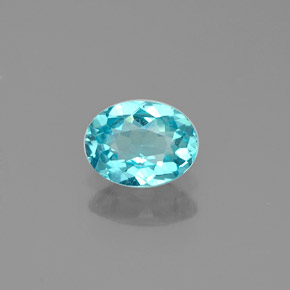 0.51캐럿 천연 라이트 블루 아파타이트, 타원형 컷, 6×4.6 mm, VVS-VS