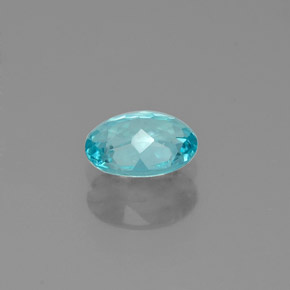 0.51캐럿 천연 라이트 블루 아파타이트, 타원형 컷, 6×4.6 mm, VVS-VS