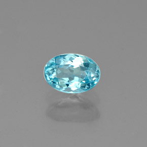 0.57캐럿 천연 라이트 블루 아파타이트, 타원형 컷, 5.8×4.1 mm, VS