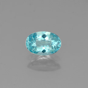 0.54캐럿 천연 라이트 블루 아파타이트, 타원형 컷, 6.1×4.1 mm, VS