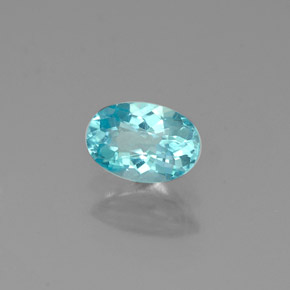 0.54캐럿 천연 라이트 블루 아파타이트, 타원형 컷, 6.1×4.1 mm, VS