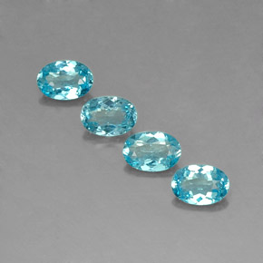 캐럿 천연 라이트 블루 아파타이트 보석, 타원형 컷, 5.9×4.2 mm, VS
