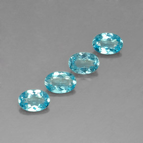 캐럿 천연 라이트 블루 아파타이트 보석, 타원형 컷, 5.9×4.2 mm, VS