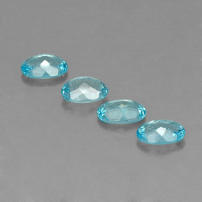 캐럿 천연 라이트 블루 아파타이트 보석, 타원형 컷, 5.9×4.2 mm, VS