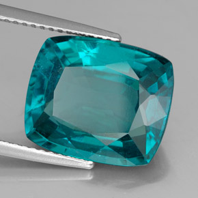 9.02캐럿 천연 라이트 블루 아파타이트, 쿠션 컷, 13.8×11.6 mm, VS-SI