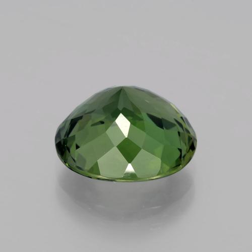 6.01캐럿 천연 짙은 흙빛 녹색 아파타이트, 타원형 컷, 11.9×11 mm, VVS-VS