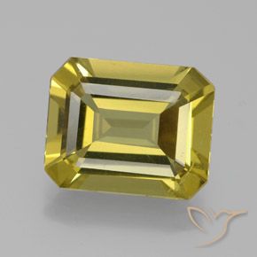 6.33ct 자연스러운 갈황색 인회석, 에메랄드 컷, VS