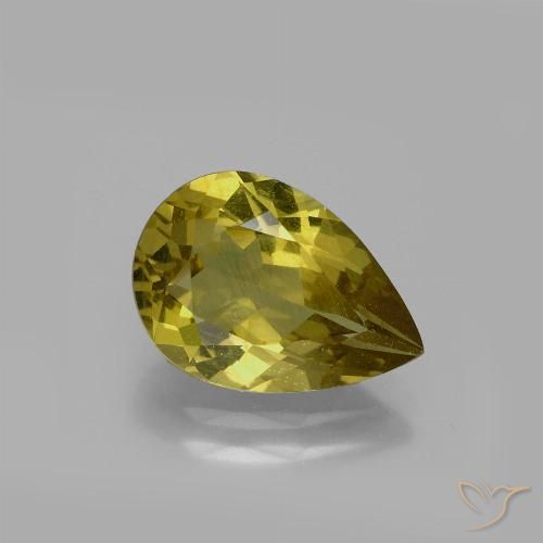 3.29ct 자연스러운 흙빛 금 인회석, 배 모양, VS