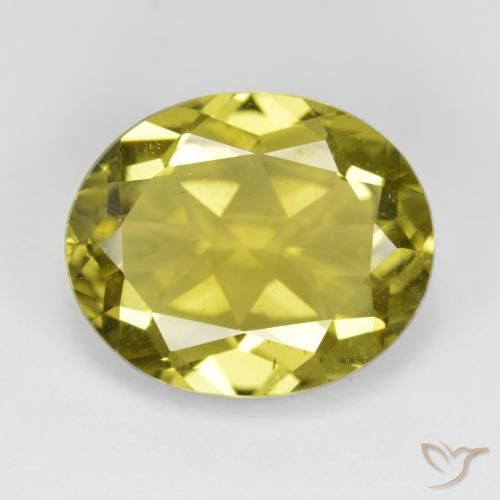 7.19ct 자연스러운 연노랑 인회석, 타원형, VS