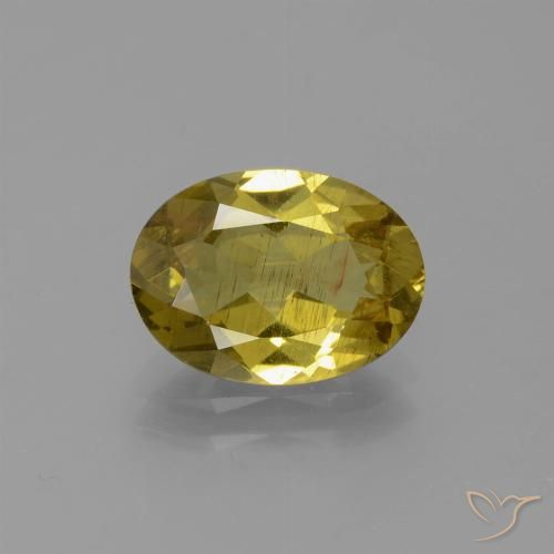 2.76캐럿 천연 가을 노랑 아파타이트, 타원형 컷, 11.1×8.1 mm, SI