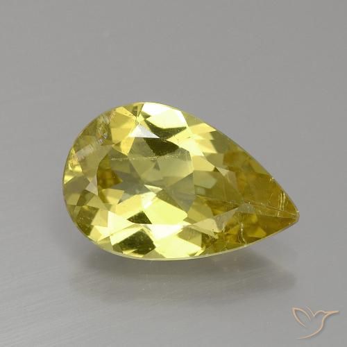 2.97ct 자연스러운 딥 옐로우 인회석, 배 모양, VS-SI