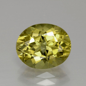 3.42캐럿 천연 노란빛 그린 아파타이트, 타원형 컷, 10.6×8.8 mm, VS-SI