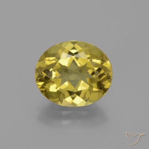 4.83ct 자연스러운 미디엄 옐로우 인회석, 타원형, VS