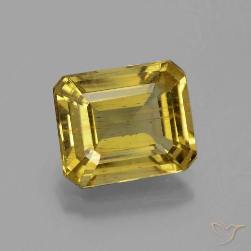 4.46ct 자연스러운 금 인회석, 에메랄드 컷, VS