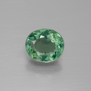 1.64캐럿 천연 그린 아파타이트, 타원형 컷, 8×7 mm, VVS-VS