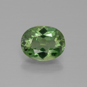 1.39캐럿 천연 딥 그린 아파타이트, 타원형 컷, 8.1×6.4 mm, VVS-VS