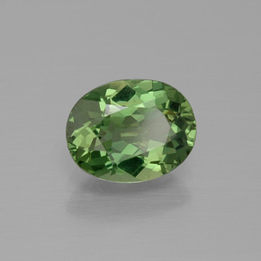 1.39캐럿 천연 딥 그린 아파타이트, 타원형 컷, 8.1×6.4 mm, VVS-VS