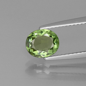 0.96캐럿 천연 블루 그린 아파타이트, 타원형 컷, 7.2×6.1 mm, VVS