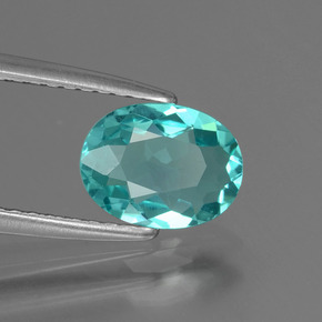 1.08캐럿 천연 그린 블루 아파타이트, 타원형 컷, 8.1×6.1 mm, VS