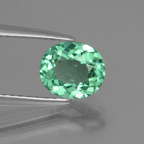 1.17캐럿 천연 그린 아파타이트, 타원형 컷, 7.1×6.2 mm, VVS-VS