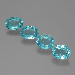 캐럿 천연 블루 아파타이트 보석, 타원형 컷, 7×5.1 mm, VVS-VS