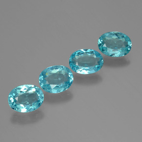 캐럿 천연 블루 아파타이트 보석, 타원형 컷, 7×5.1 mm, VVS-VS