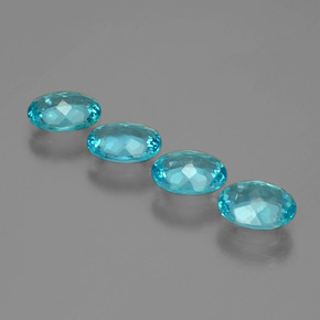 캐럿 천연 블루 아파타이트 보석, 타원형 컷, 7×5.1 mm, VVS-VS