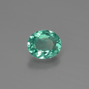 0.88캐럿 천연 블루 그린 아파타이트, 타원형 컷, 7×5.8 mm, VS