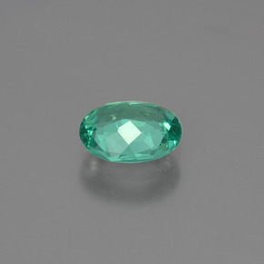 0.88캐럿 천연 블루 그린 아파타이트, 타원형 컷, 7×5.8 mm, VS