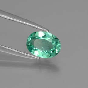 0.77캐럿 천연 그린 아파타이트, 타원형 컷, 7.1×5.3 mm, VS