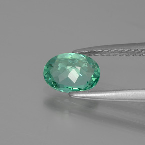 0.77캐럿 천연 그린 아파타이트, 타원형 컷, 7.1×5.3 mm, VS