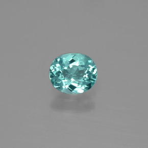 0.70캐럿 천연 블루 아파타이트, 타원형 컷, 6.2×5 mm, VS